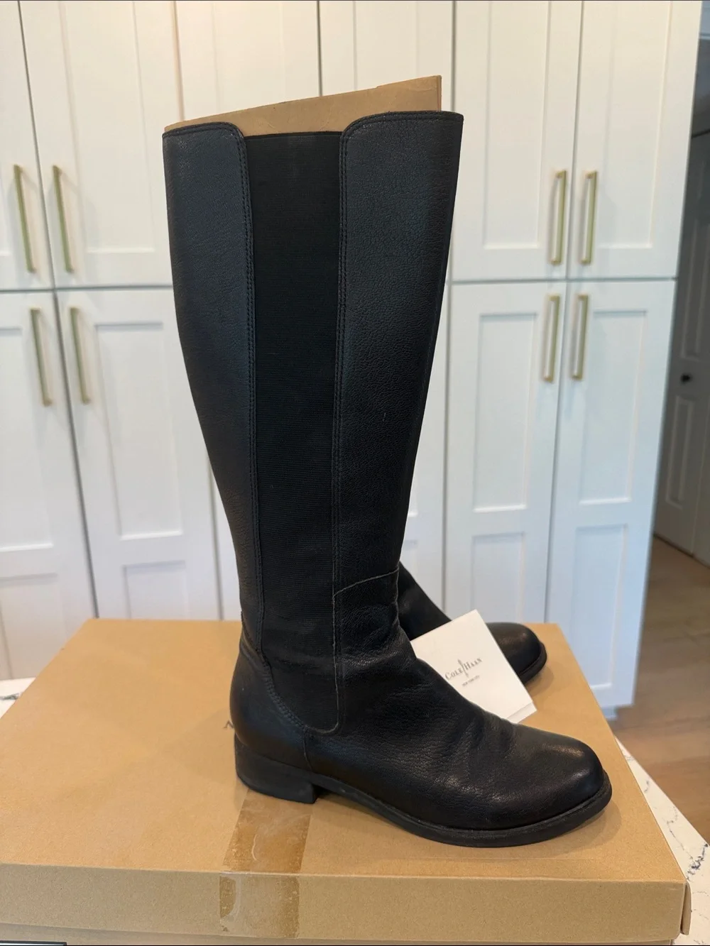 Cole Haan Black Leather Knee-High Boots